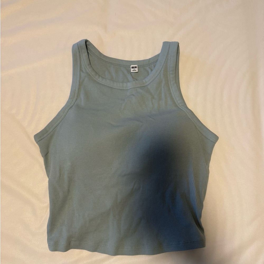 Uniqlo Women's Ribbed Tank Top - Soft Blue